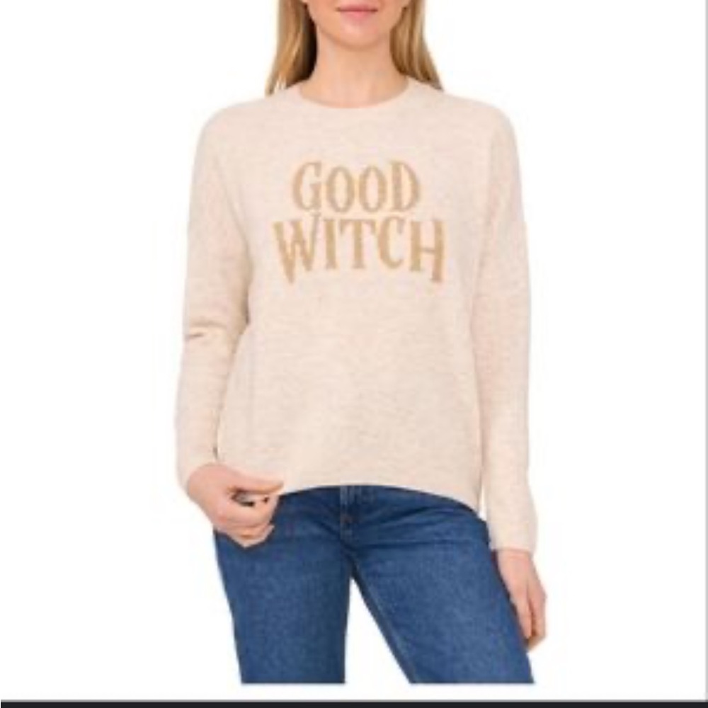 Vince Camuto Good Witch Cream Long Sleeve Sweater